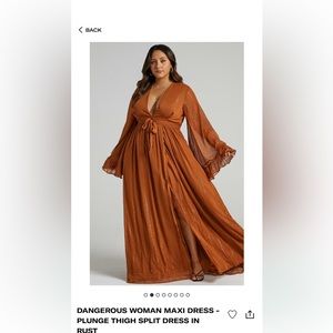 Showpo US Size 12 Dangerous Woman Dress-Rust